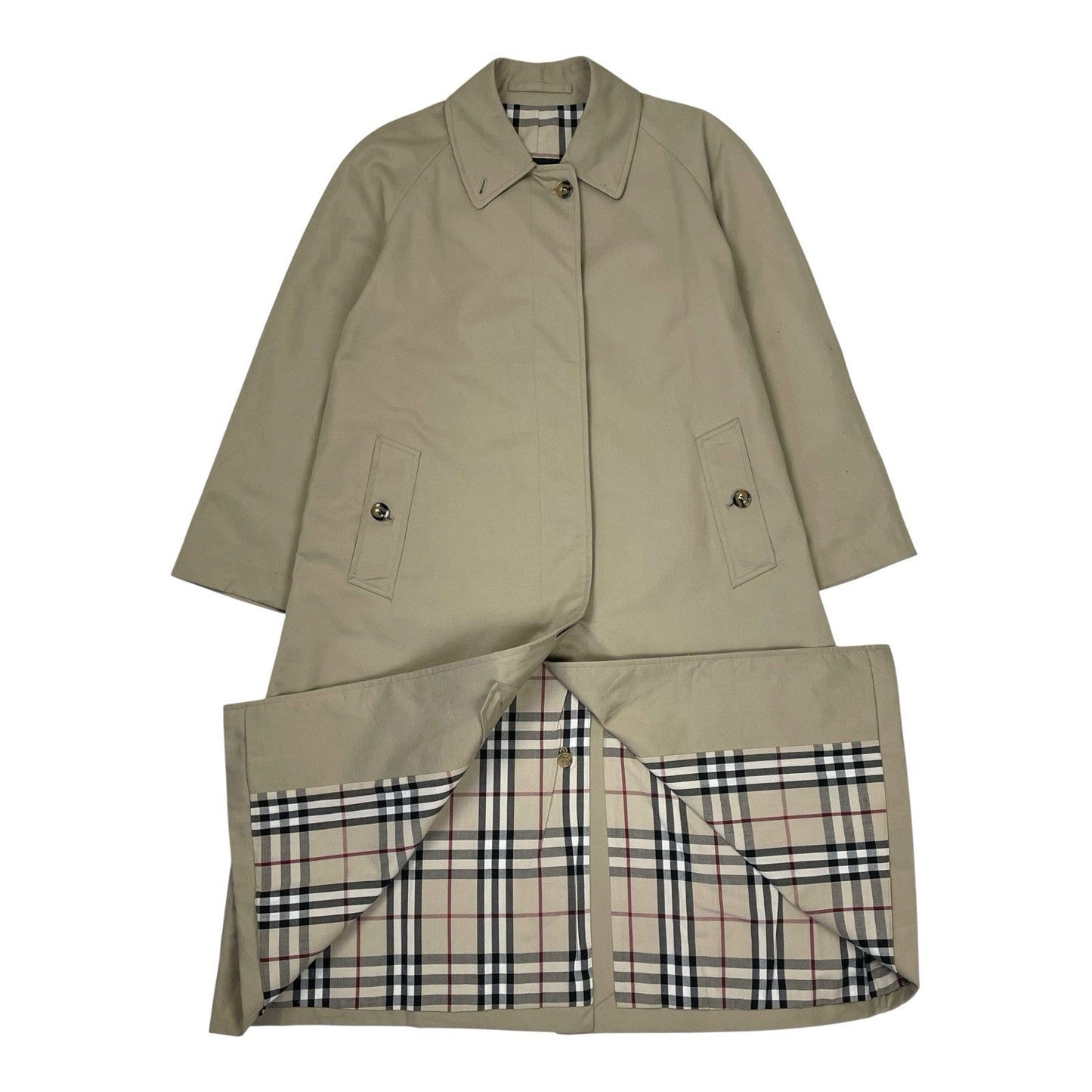 Burberry Nova Check Trench Coat, Size 12 Reg | O/S, Beige