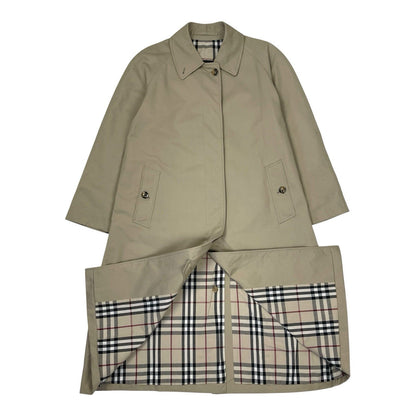 Burberry Nova Check Trench Coat, Size 12 Reg | O/S, Beige