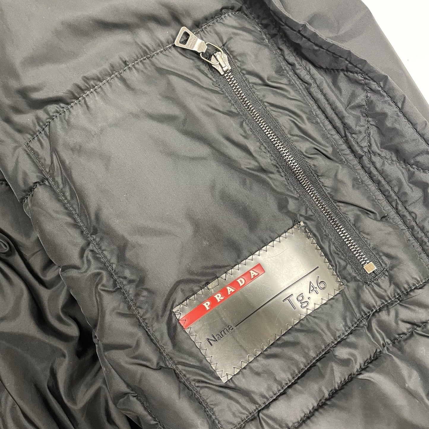 Prada Goretex Jacket Fur Trim, Size Large | O/S, Black