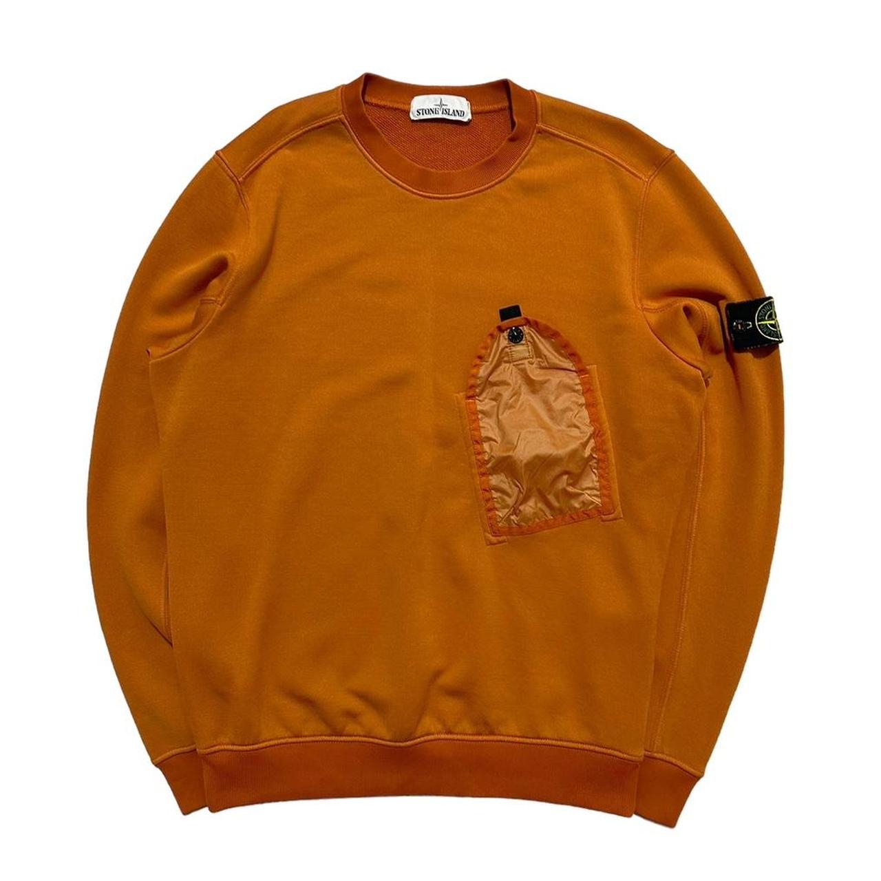 Stone Island Orange Side Pocket Crewneck