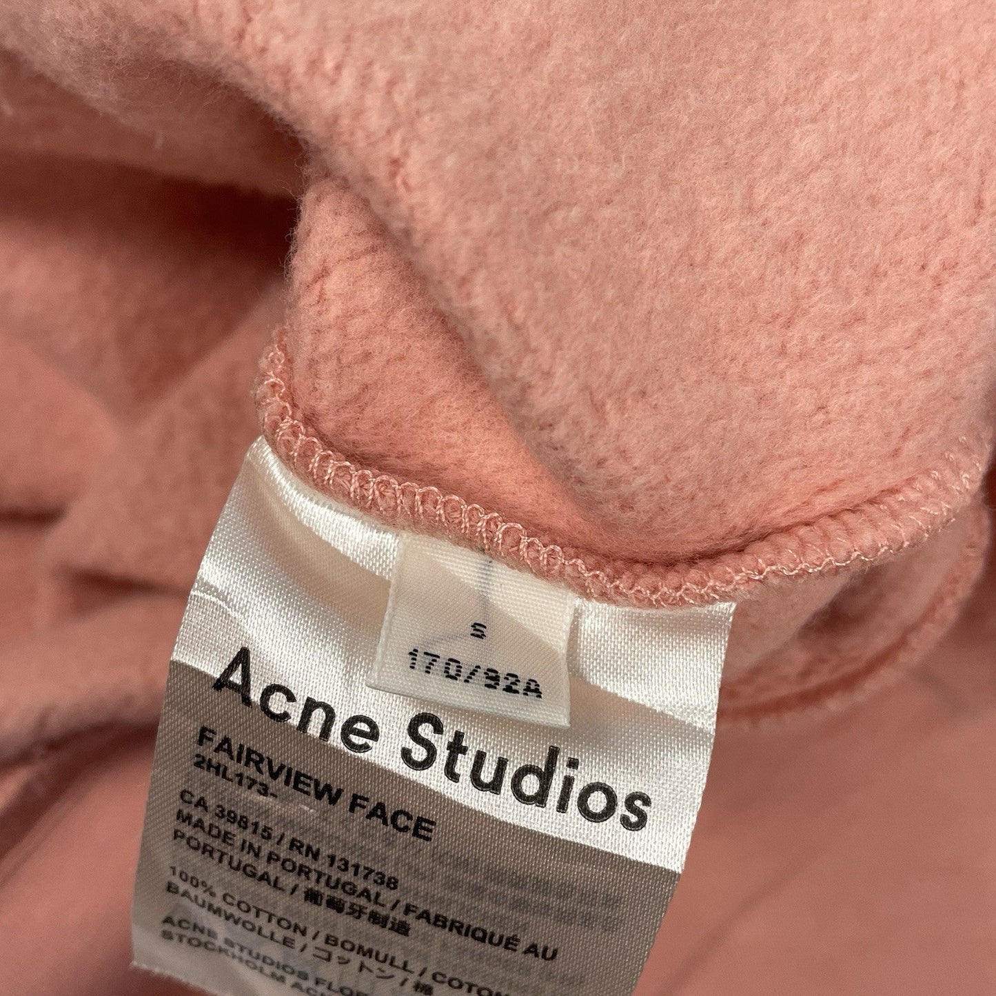 Acne Studios Sweatshirt Fairview Face, Size Small | O/S, Pink