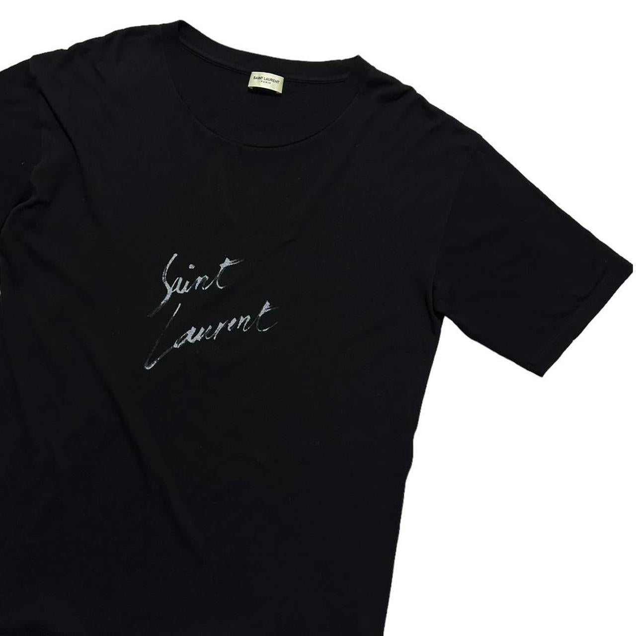 Saint Laurent Front Print Black T-Shirt