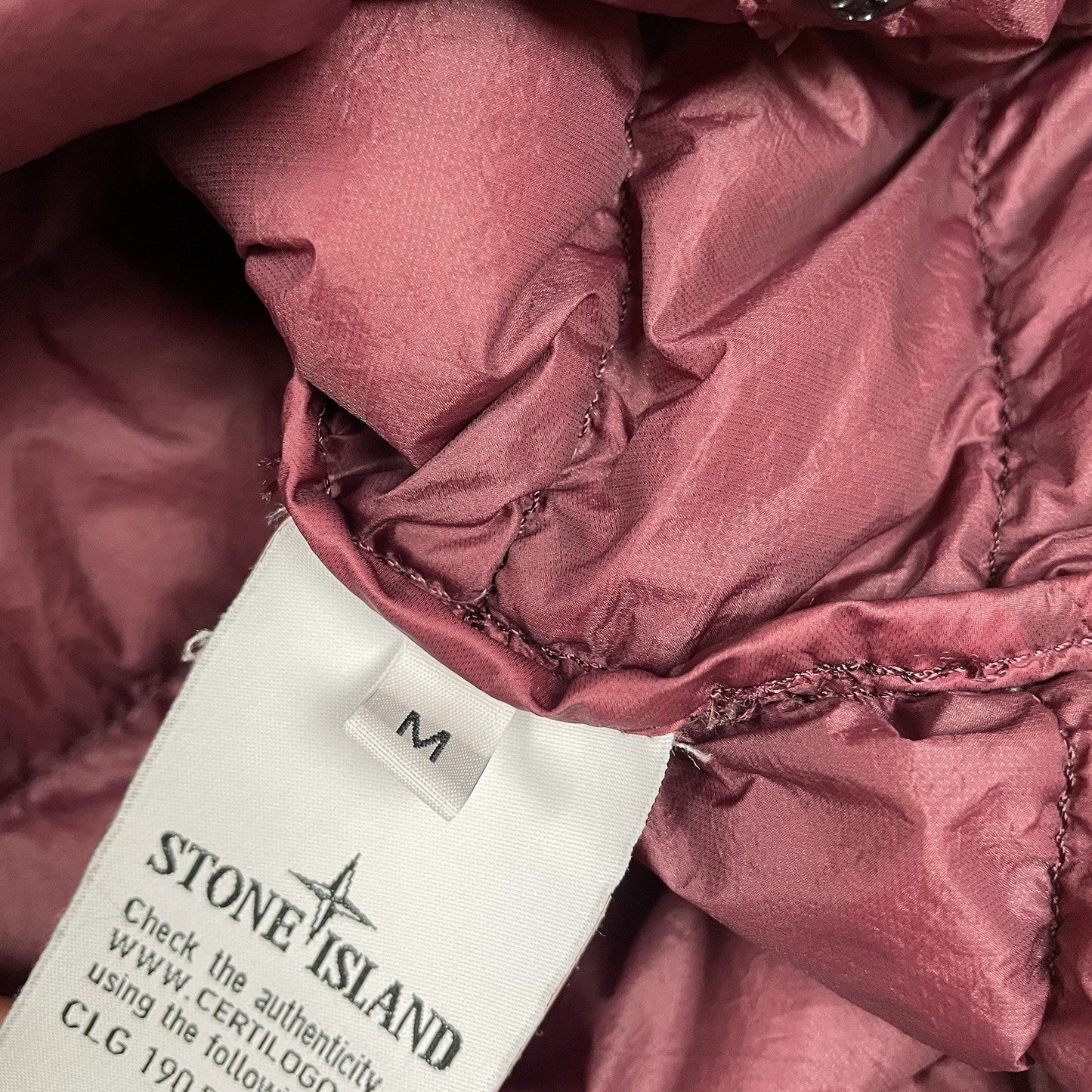 Stone Island Down Overshirt Garment Dyed Micro Yarn Jacket Shacket, Size Medium | O/S, Burgundy