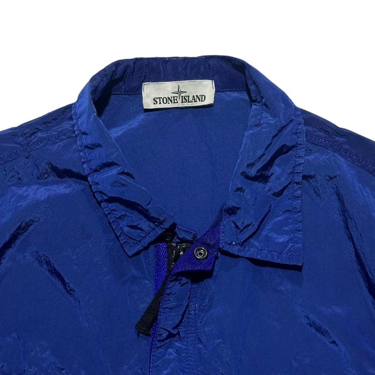 Stone Island Blue Double Pocket Nylon Metal Overshirt