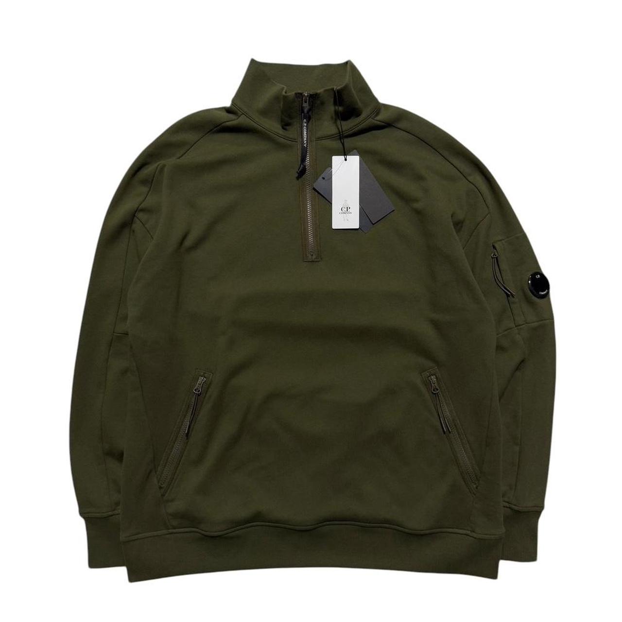 CP Company Quarter Zip Pullover | XXXL, Olive Green