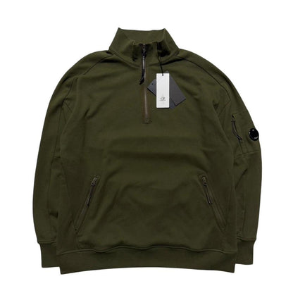 CP Company Quarter Zip Pullover | XXXL, Olive Green