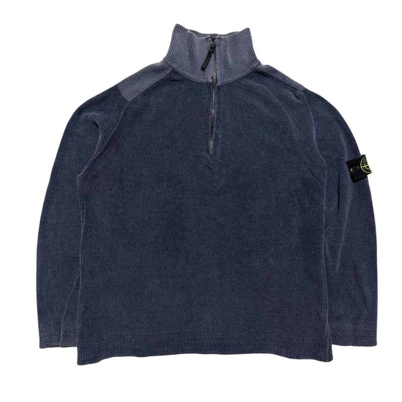 Stone Island Ribbed Cotton Quarter Zip