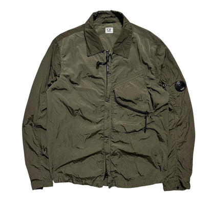CP Company Nylon Chrome Overshirt | Medium, Olive Green