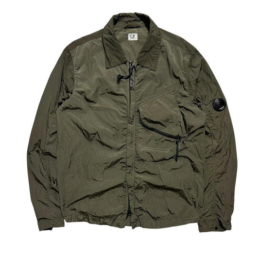 CP Company Nylon Chrome Overshirt | Medium, Olive Green