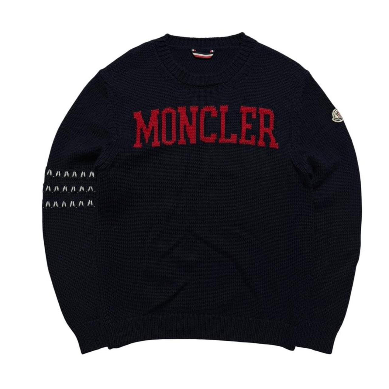 Moncler Navy Wool Knit Pullover