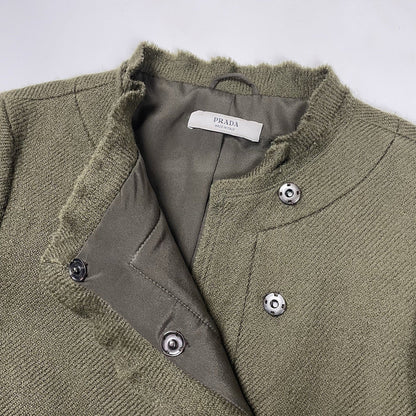 Prada Trench Coat 100% Wool, Size UK 8 | O/S, Green