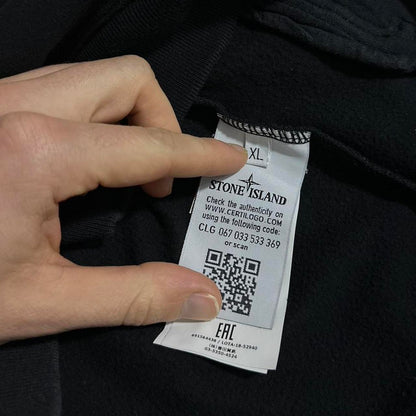 Stone Island Black Double Pocket Crewneck