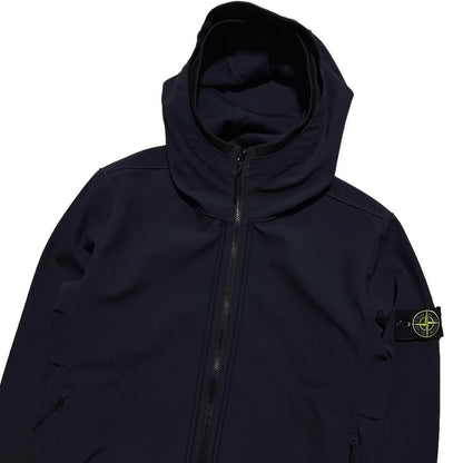 Stone Island Dark Blue E-dye Soft Shell-R Jacket - Known Source