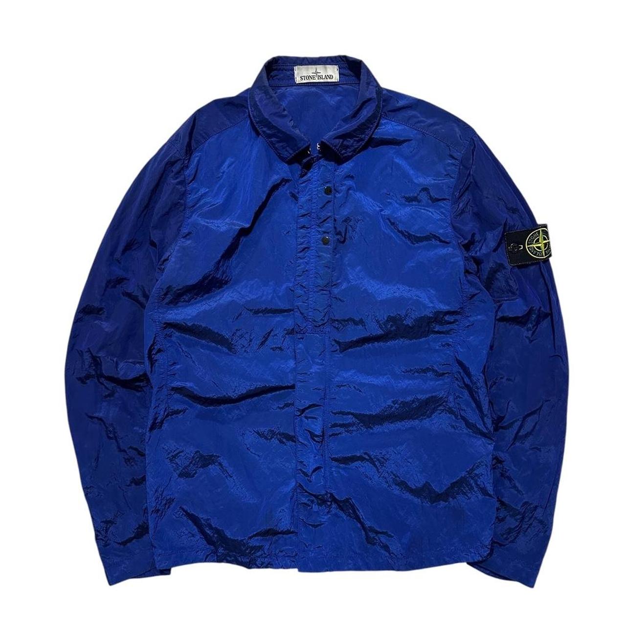 Stone Island Blue Nylon Metal Overshirt