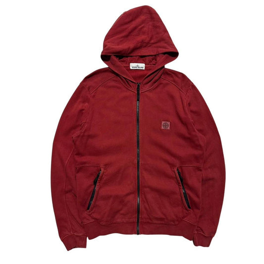 Stone Island Red Zip Hoodie