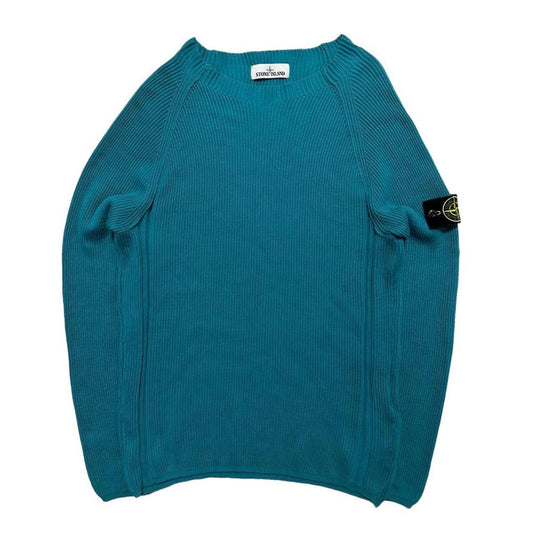 Stone Island Blue Ribbed Pullover - Known Source