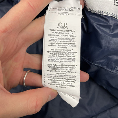 CP Company Mixed Soft Shell Goggle Puffer Jacket, Size XL | O/S, Blue