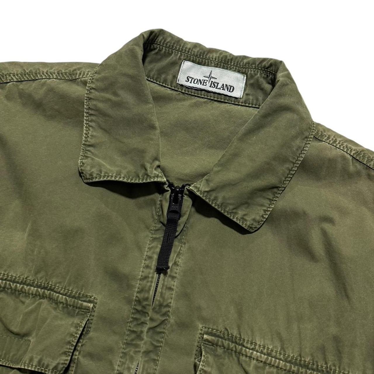 Stone Island Canvas Overshirt | Large, Olive Green