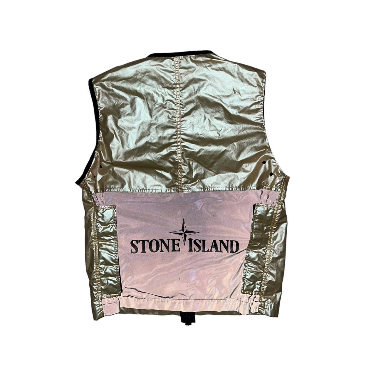 Stone Island Iridescent Coating Reflex Mat Utility Vest with Special Process Badge