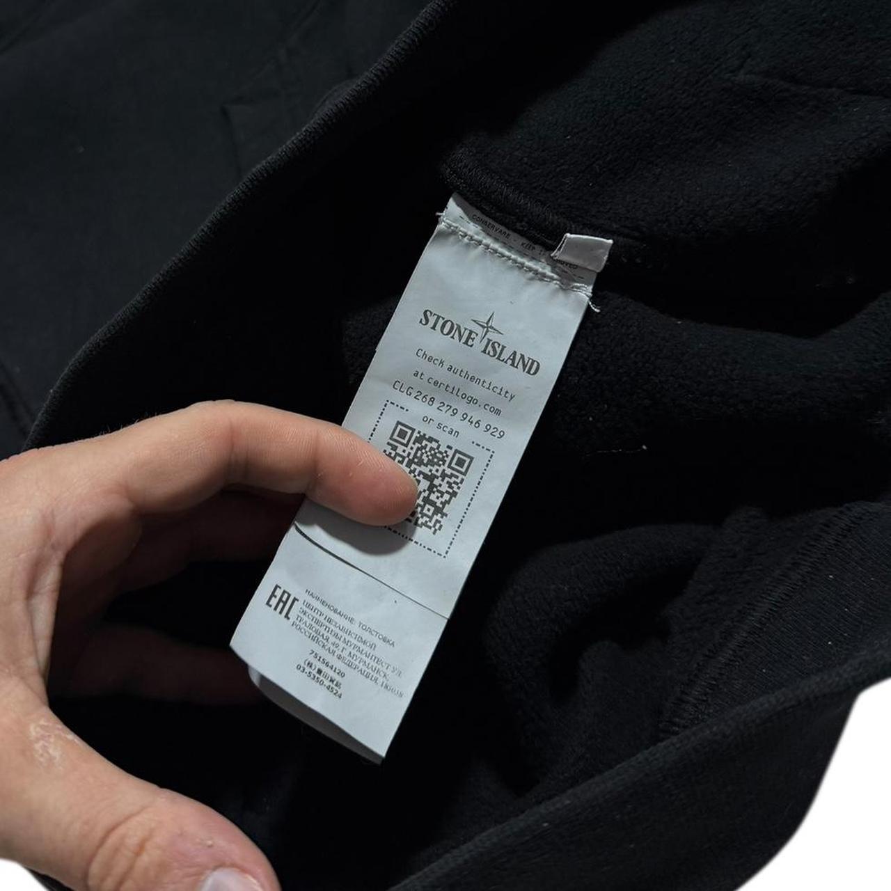 Stone Island Black Pullover Hoodie | Medium, Black