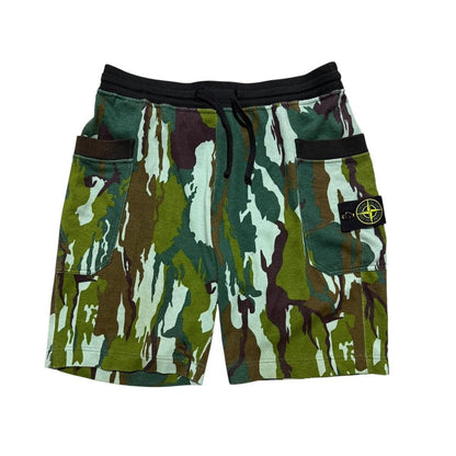 Stone Island Flowing Camo Cotton Shorts | Medium, Camo