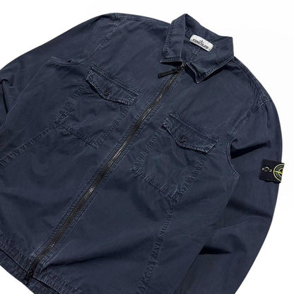 Stone Island Navy Canvas Overshirt