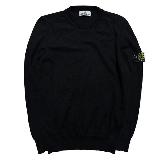 Stone Island Black wool Stretch Pullover Crewneck