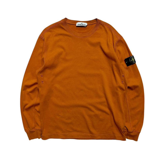 Stone Island Orange Pullover Crewneck