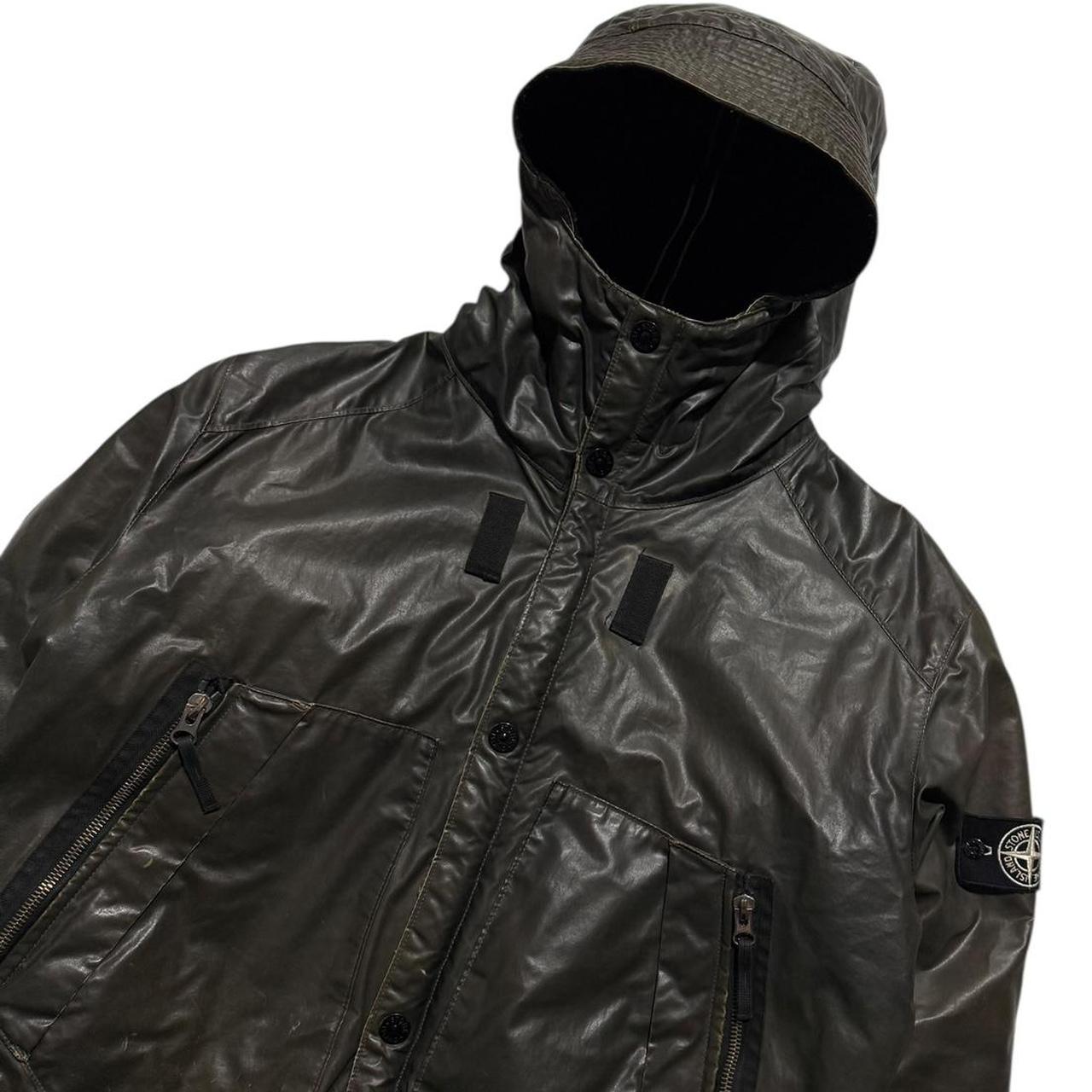 Stone Island Waxed Ice Jacket | XXL, Olive Green