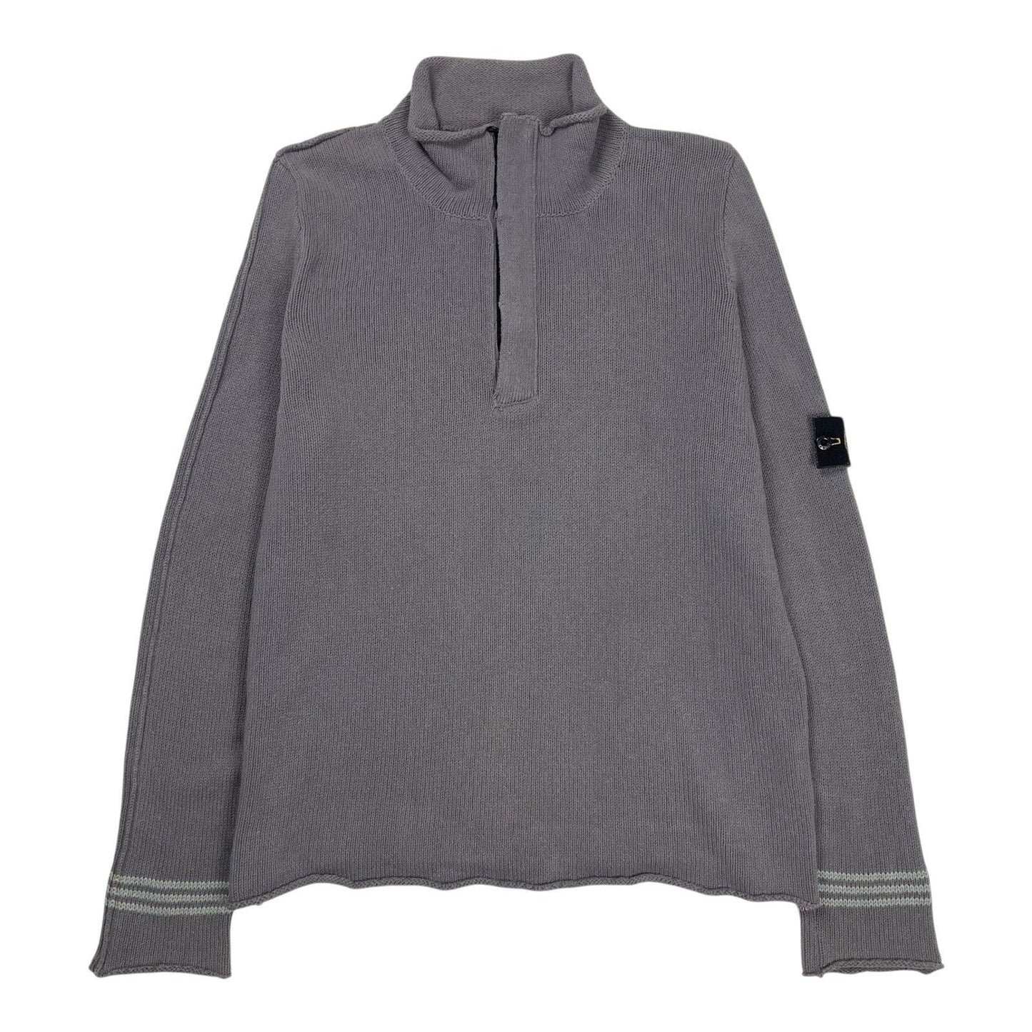 Vintage Stone Island Quarter Zip Jumper, Size L | O/S, Grey