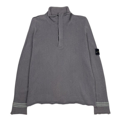 Vintage Stone Island Quarter Zip Jumper, Size L | O/S, Grey