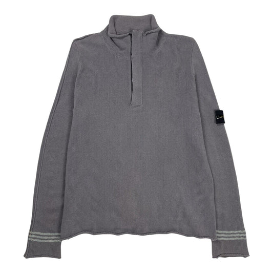 Vintage Stone Island Quarter Zip Jumper, Size L | O/S, Grey