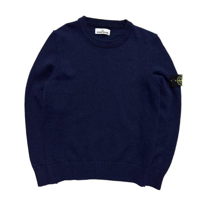 Stone Island Blue Knit Pullover Crewneck