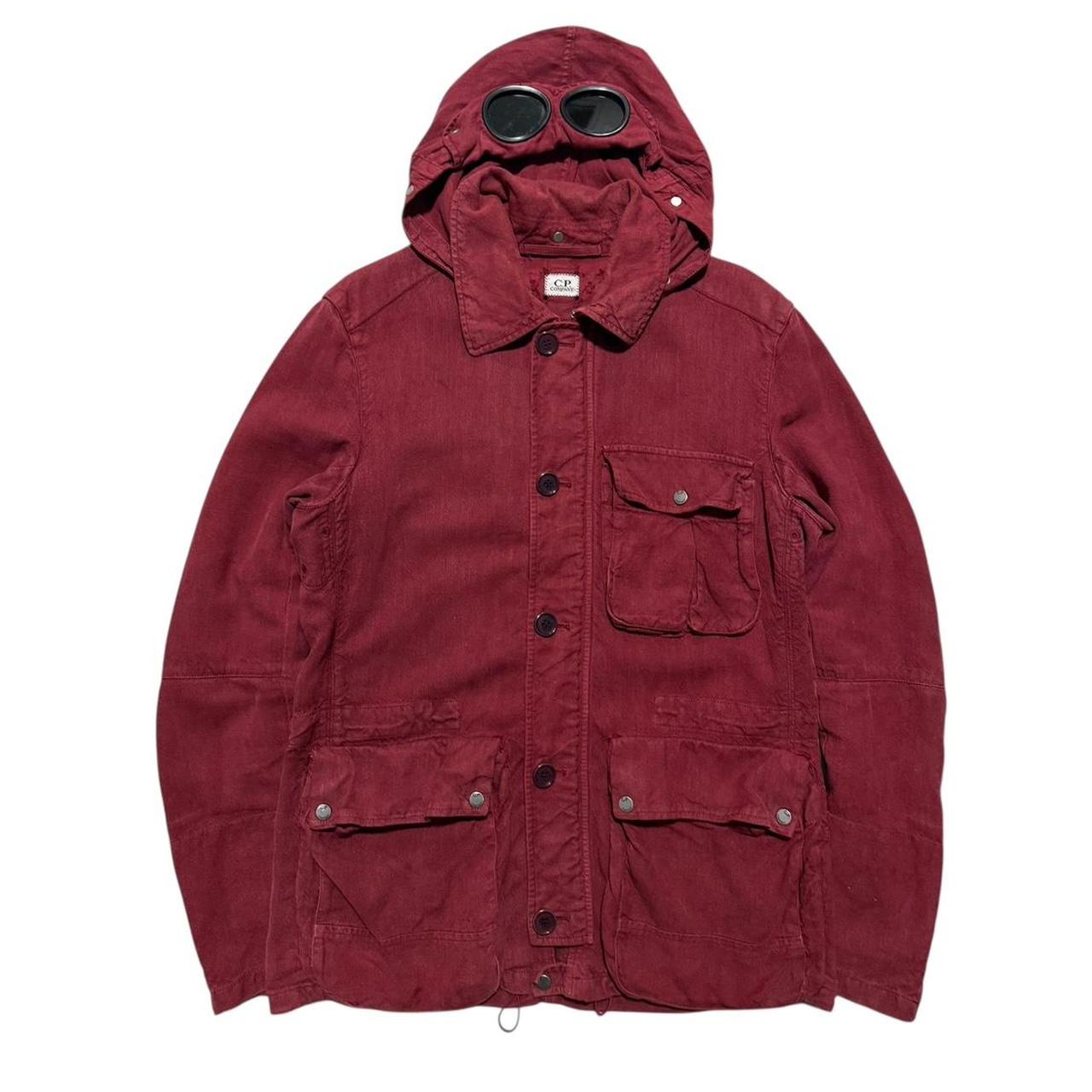 CP Company Lino Google Jacket | Large, Red
