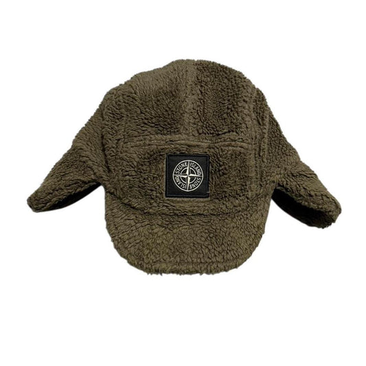 Stone Island Fleece Trapper Hat | Medium, Olive
