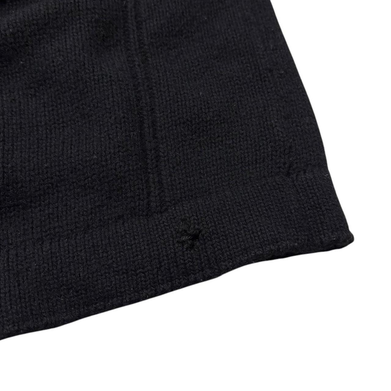 Stone Island Black Wool Arm Compass Sweater | Large, Black