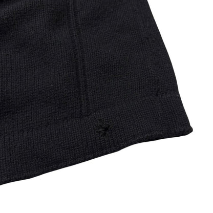 Stone Island Black Wool Arm Compass Sweater | Large, Black