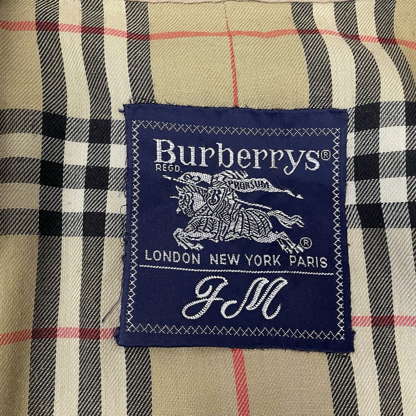 Vintage Burberry Nova Check Trench Coat, Size 50 | O/S, Beige