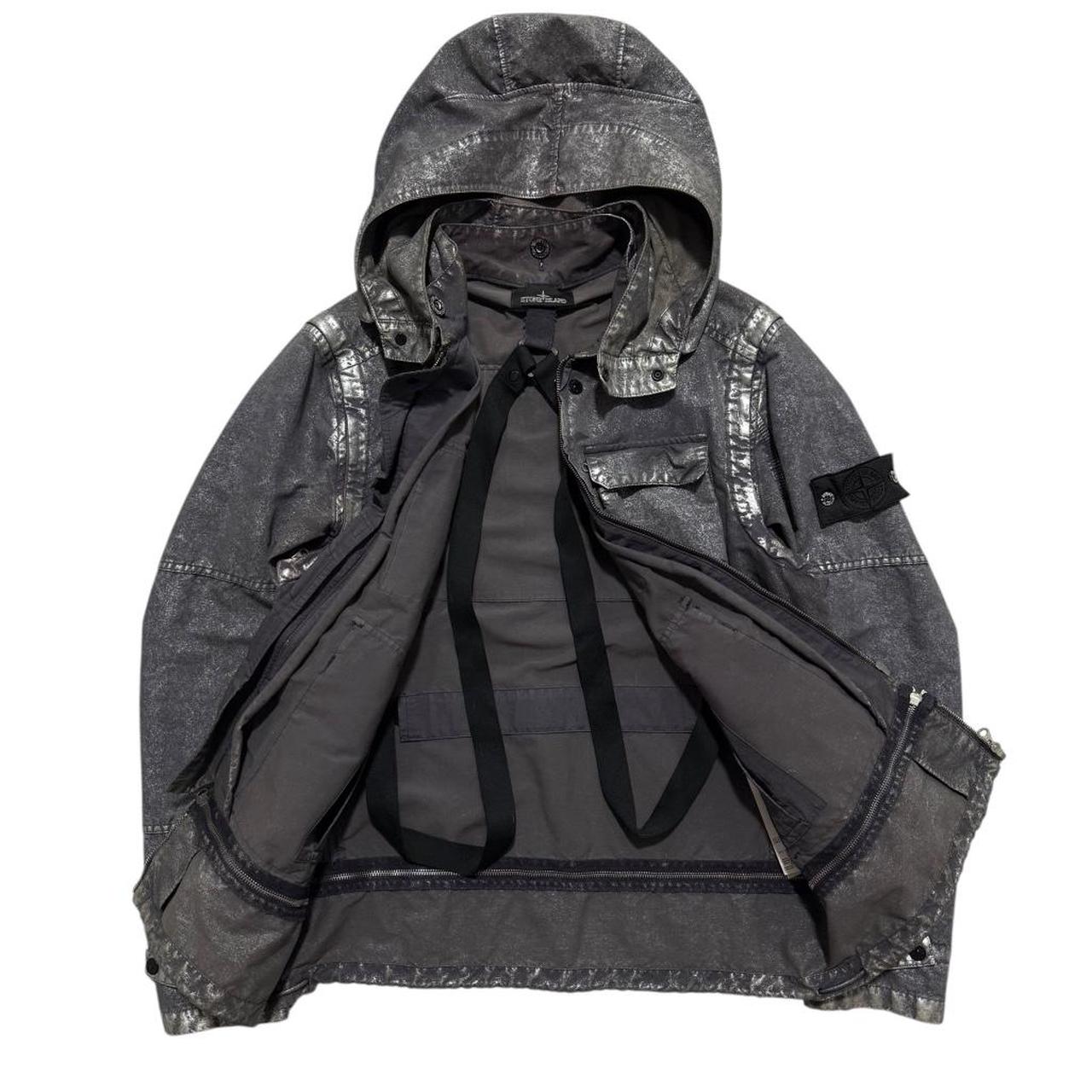 Stone Island David-C Multipocket Jacket | Large, Metallic Silver