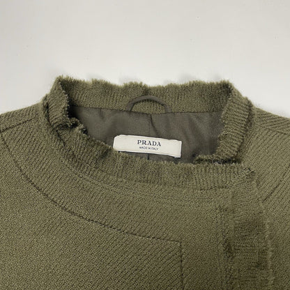 Prada Trench Coat 100% Wool, Size UK 8 | O/S, Green