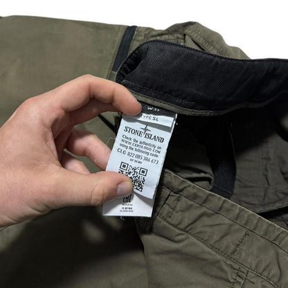 Stone Island Canvas Shorts | W32, Olive