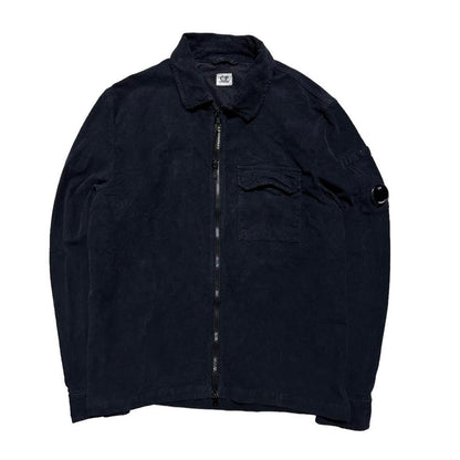 CP Company Thin Corduroy Navy Zip Up Shirt