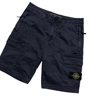 Stone Island Navy Canvas Shorts