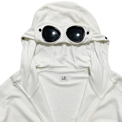 CP Company White Full Zip Goggle Hoodie | XXL, White