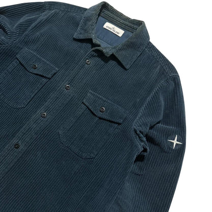 Stone Island Heavy Corduroy Shirt | Large, Navy Blue