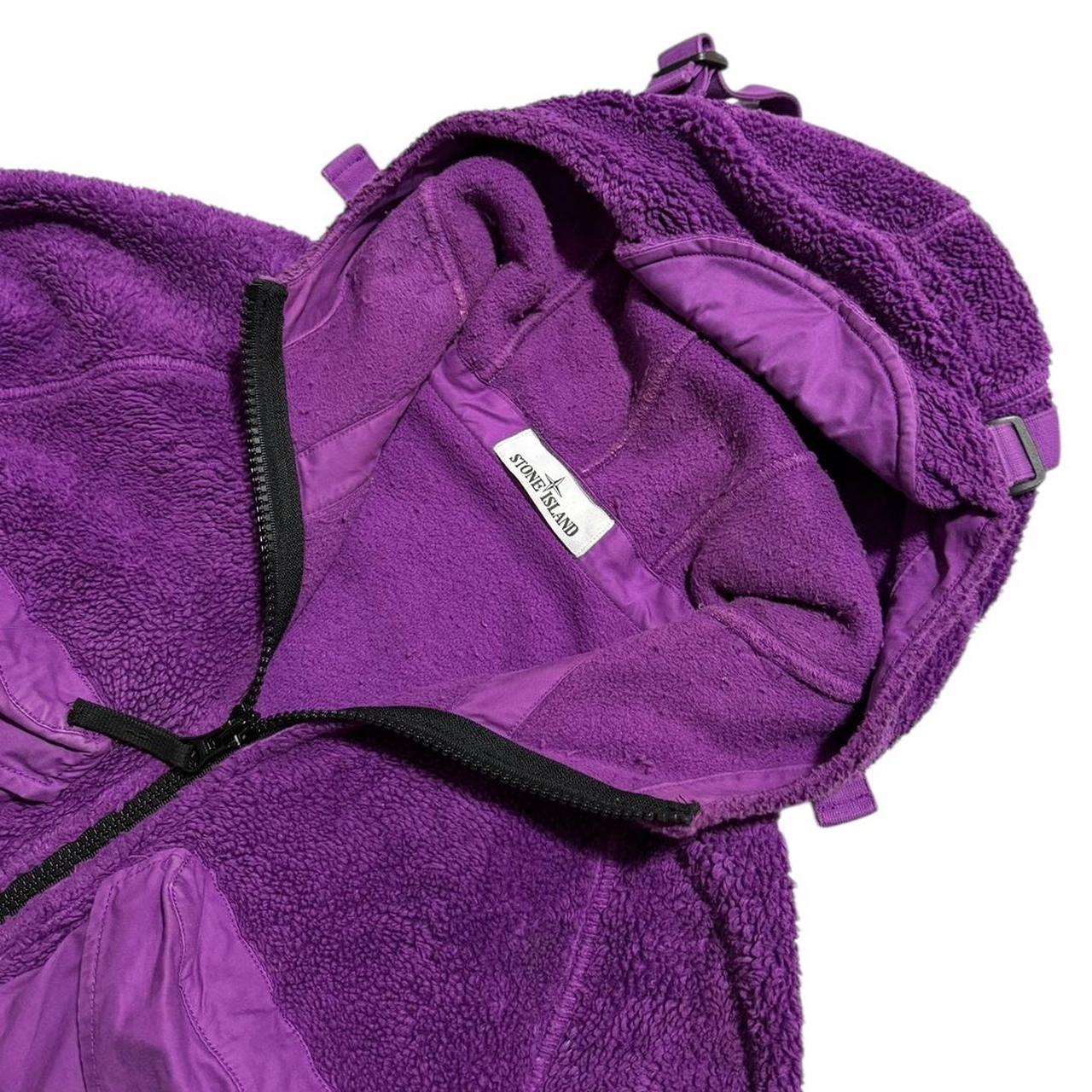 Stone Island Sherpa Fleece Jacket | Medium, Purple