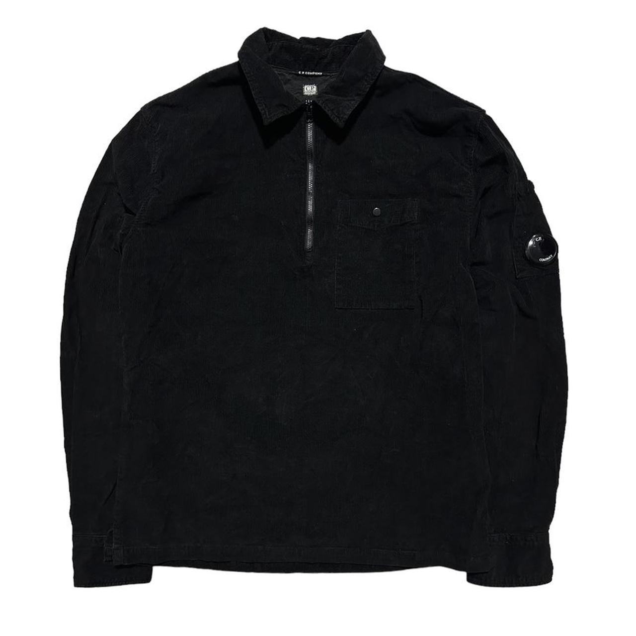 CP Company Thin Corduroy Black Quarter Zip