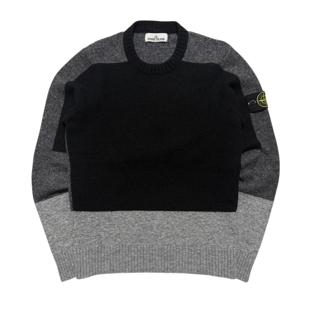 Stone Island Wool Pullover Crewneck | Small, Black and Grey