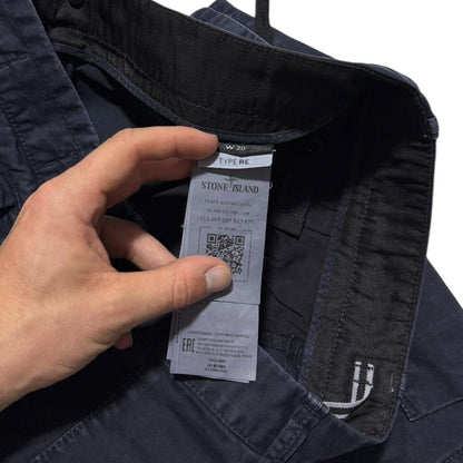 Stone Island Navy Canvas Shorts