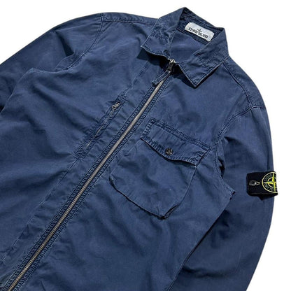 Stone Island Blue Canvas Overshirt